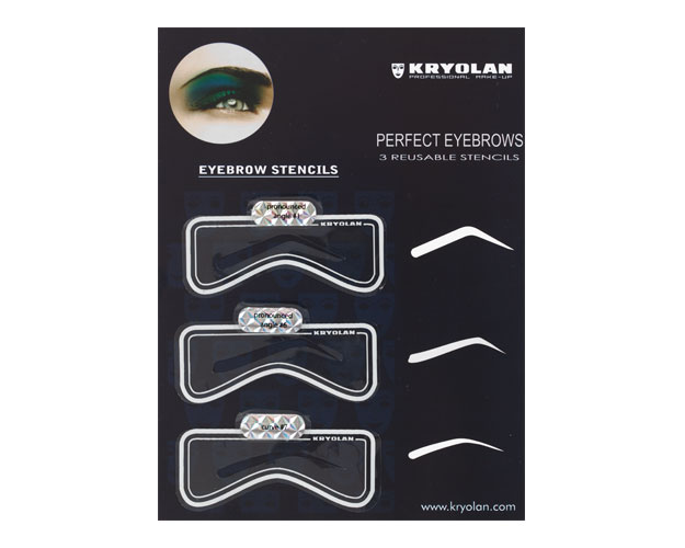 Kryolan - Eyebrow Design Stencil 3-Set - Set2 Kryolan - Eyebrow Design Stencil 3-Set - Set2