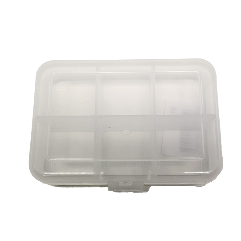 Leere Plastik Box mit 6 Fächer 9 x 6 x 2 cm Leere Plastik Box mit 6 Fächer 9 x 6 x 2 cm