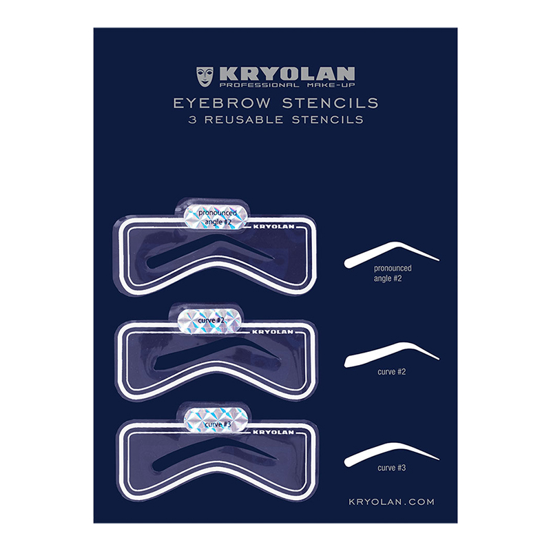 Kryolan - Eyebrow Design Stencil 3-Set - Set1 Kryolan - Eyebrow Design Stencil 3-Set - Set1