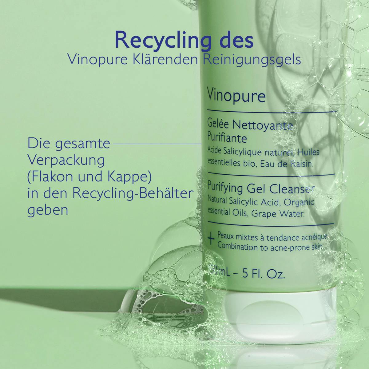 Caudalie - Vinopure Klärendes Reinigungsgel mit Salicylsäure, 75ml