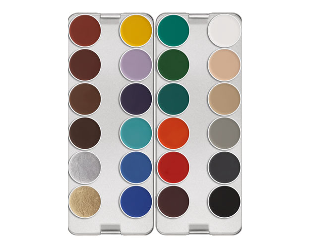 kr-1108-k Kryolan Aquacolor Palette 24 Farben (V)